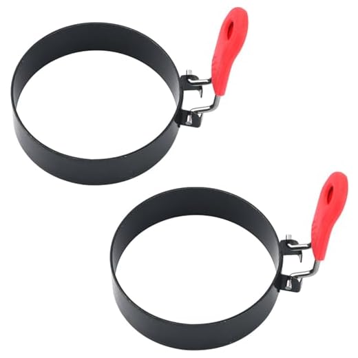 3.5" Egg Rings Set of 2 with Silicone Handle, Round Mold for English Muffins,Pancake Mold for Indoor Camping Breakfast Sandwiches Egg Mcmuffins