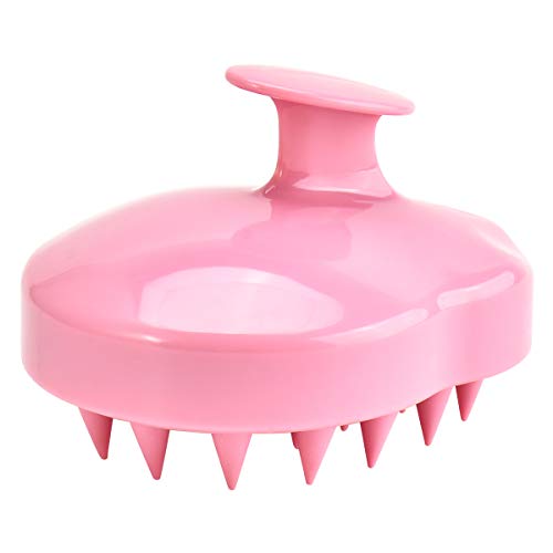 Hair Scalp Massager,Scalp Care Brush, Scalp Shampoo Brush with Soft Silicon Brush Head-Pink