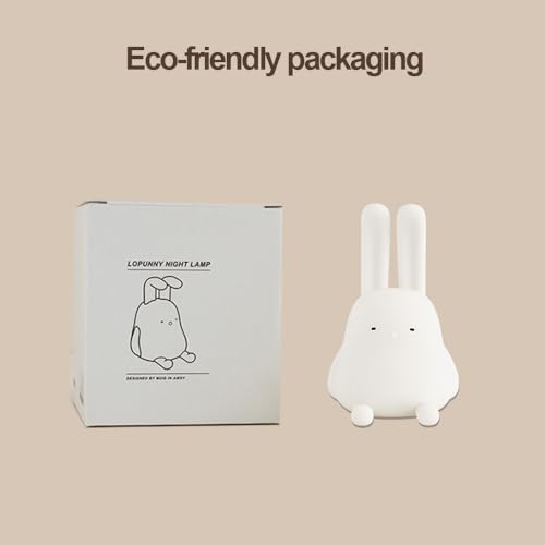 Image of Cute Bunny Lamp, Kawaii LED Desk Decor Nightlight with Phone Stand Feature, Super Squishy Silicone Portable Light with Timer, Xmas Birthday Ideal Gifts for Baby Kid Adult