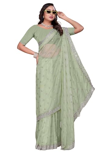 Sari en soie lourde brodée pour sublimer votre tenue de fête indienne