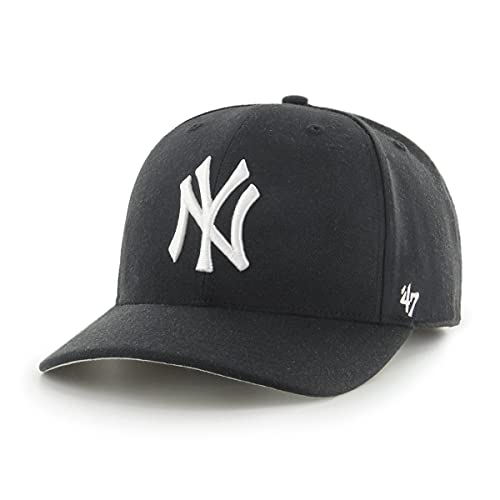 '47 MLB New York Yankees Cold Zone MVP DP Unisex-Baseballkappe, Verstellbar, Hochwertiges Design, White Logo, Black