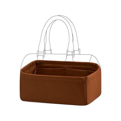 DGAZ Silk Purse Organizer Insert Fits LV Speedy 16/20/25/30/35/45 bags，Silky Smooth Bag Organizer，Luxury Handbag & Tote Shaper（Gold，New nano 16）