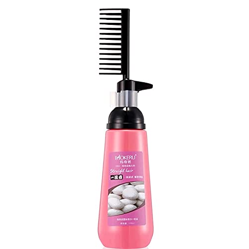 Mokeru 150ml Easy Using Smooth Hair Straightening Cream Nourishing Straight Hair Cream Treatment With Brush, Hair Straightening Treatment For Curly Hair, Light Fragrance & Suitable For All Hair Types