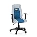 hjh OFFICE 670931 Kinder Schreibtischstuhl KIDDY EXTRA Stoff Grau-Blau Drehstuhl Ergonomisch mit Armlehne