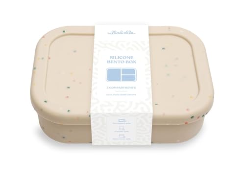 Image of Ullabelle Kids Bento Box - 3 Compartments, Leakproof Lunch Box, BPA-Free Snack Container, Divided Lunch Box for Toddlers & Kids, Dishwasher Safe, Easy to Clean (Beige)
