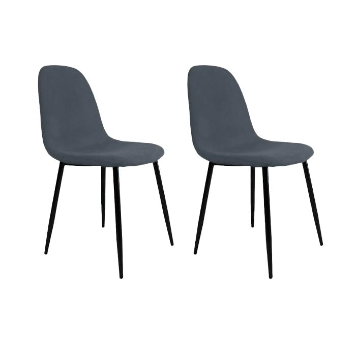 Shiito Cody 2 Silla de Comedor, Metal, Gris Oscuro, Estándar, 2 Unidades