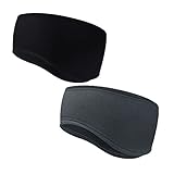 Sport Stirnband 2 Stück Stirnbänder Winter Ohrenwärmer für Damen und Herren Sportstirnbänder Fleece Ohrenschützer Stirnbänder Windstopper für Joggen, Laufen, Wandern, Fahrrad und Motorrad Fahren