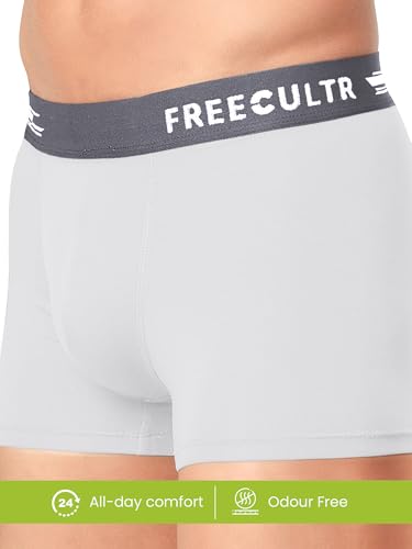 Image of Freecultr Men's Micromodal Airsoft Trunks - Anti-Bacterial, Sweat-Proof, Ultra-Soft, No Itch, No Chafing, Breathable Comfort Men's Underwear Combo Pack of 5