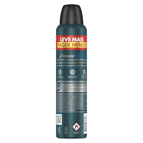 Antitranspirante Aerossol Active Dry Rexona Men 250Ml Leve Mais Pague Menos, Rexona (A embalagem pod