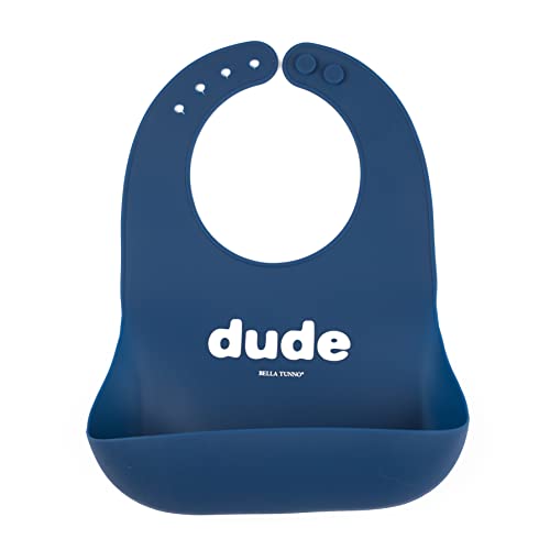 Image of Bella Tunno Wonder Bib - Adjustable Silicone Baby Bibs for Boys, Durable and Waterproof BPA Free Silicone, Dude (WB229)