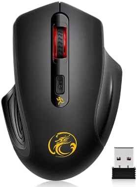 Imice - Ratón inalámbrico Mause ergonómico de 2.4 G, mouse USB silencioso óptico 2000 DPI, mouse inalámbrico para computadora, laptop, PC y mouse