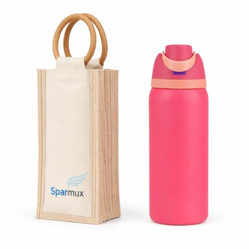 Image of FreeSip Flip-Top Water Bottle for Kids & Adults, Leakproof One-Hand Open Lid, BPA-Free, Easy Carry for School, Office, Sports & Travel - 32 oz (Pink, 960 ml)