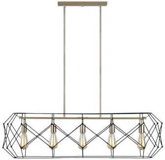 Generation Lighting 5-Light Zarra Modern Chandelier Midnight Black 6634105-848, Modern Ceiling Light Fixture for Room Decor, Chandelier for Dining Room or Living Room Uses Standard or LED Light Bulbs
