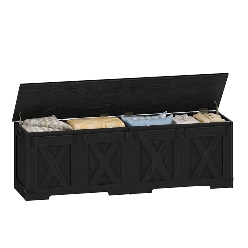 Hzuaneri 59" Rustic Storage Chest and Bench | 70 Gal | 330lb Seat