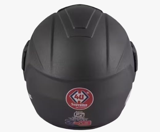 4U Supreme Full Face Helmet ZX9 Flex Black : Amazon.in: Car