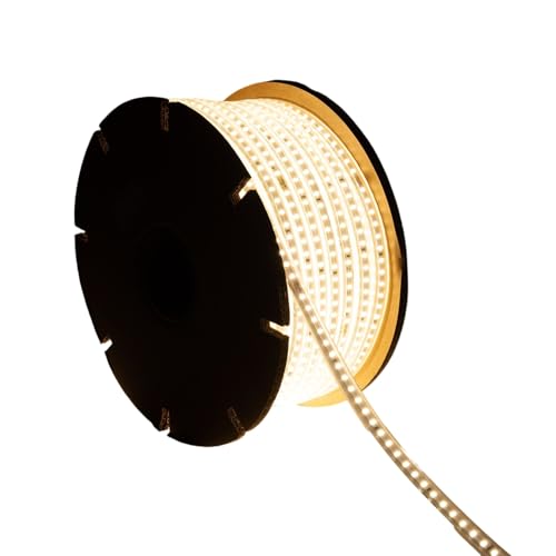 LEDKIA LIGHTING Bobina de Tira LED Regulable 220V SMD2835 120LED/m 750 lm/m Ancho 12mm 50m IP65 Blanco Neutro 4000K