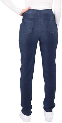 Thermojeans voor dames, winter, gevoerd, thermische jeans, hoge taille, thermische leggings, strak, skinny jeans, thermo-fleece, denim-jeggings, thermische broek, gevoerde warme jeans, zwart, lange