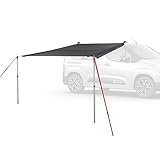 qeedo Motor Tarp Universal Sonnensegel für Camper, Wohnmobil, Van, PKW & SUV – wasserdichtes Vordach mit Keder & Saugnapf, Camping Markise UV80, 250 x 250 cm