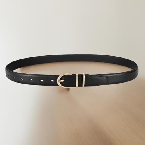 Women Leather Belt for Jeans Fashion Ladies Belts for Pants Dresses With Gold Buckle