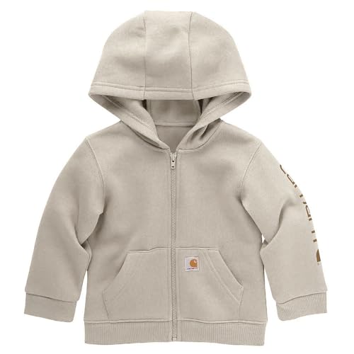 Image of Carhartt Kid's CP8675 Long-Sleeve Full-Zip Logo Sweatshirt - Boys