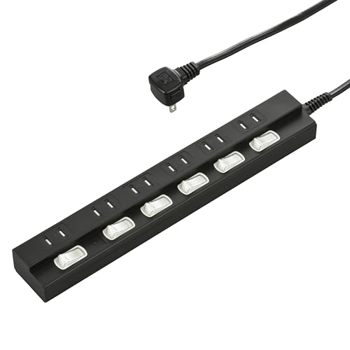 オーム(OHM) 電源タップ 雷に強い節電タップ 6個口 1m 黒 00-6944 HS-TPK61PBT-K オーム電機