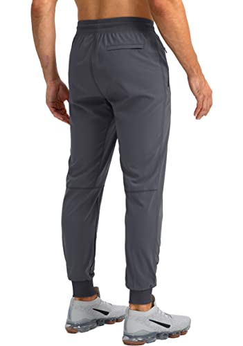 Image of Pudolla Men's Lightweight Jogger Pants Workout Running Tapered Joggers for Men with Zipper Pockets for Athletic Travel Casual