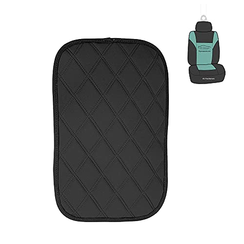 FH Group Center Console Armrest Cushion Neosupreme Black Console Cover Car Accessories Automotive Water-Resistant Seat Box Cover Protector for Cars, Trucks, and SUVs