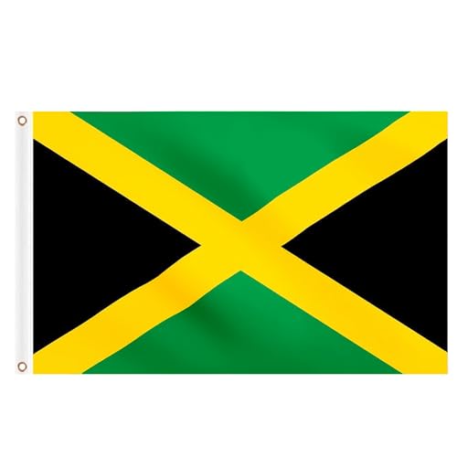Jamaican Flag 5ft x 3ft Big Jamaica Flags with Brass Eyelets for Culture Day National Heroes Day Decorations