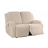 ソファーカバー 2人掛け 電動ソファカバー 北欧 おしゃれ 二人用 6点 ズレ防止 無地 滑り止め 弾力性 通気性 着せ替え マッサージチェアカバー リクライニングチェア カウチソファー カバー ストレッチ 洗える フィット-ベージュ||2人掛け(6点セット）
