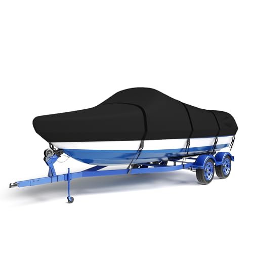 LumiCalyx 600D Waterproof Boat Cover, 14-16'x68 Marine Grade Heavy Duty Trailerable Anti-UV...