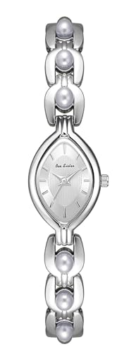 Montre à quartz analogique pour femme avec un cadran ovale élégant