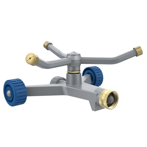Hydrowe 3-Arm Metal Rotary Lawn Sprinkler with Wheel Base