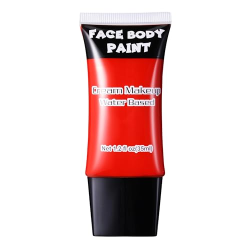 DALVGFN Devil Red Face Paint, Professional Face Painting Kit, Cream FX Water Based Body Paint, Full Coverage Foundation Makeup, SFX Makeup For Halloween Clown Joker Skeleton Pennywise Vampire Cosplay