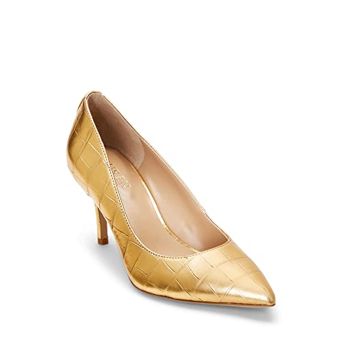 Lauren Ralph Lauren Women's Lanette Pump Modern Gold 9.5 B - Medium #TOP12