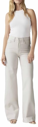 Levi's Ribcage Wide Leg Pantalon Denim Large Gris Crystal Femme