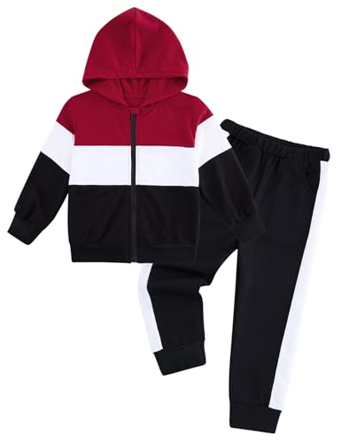 Swimnus -Conjunto de 2 piezas de sudadera con capucha y pantalones elásticos con bolsillos para otoño e invierno, chándal informal para niños de 3 a 4 años