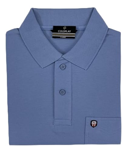 Image of COLDPLAY Men's Cotton Blend Solid Polo T-Shirt | Men's Half Sleeve Polo T-Shirt