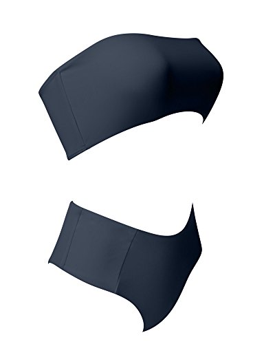 OMKAGI Women Bandeau Bikini Swimsuits Cheeky Off Shoulder Bathing Suit