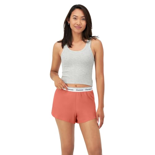 Image of Hanes Women's Originals Comfywear Rib Crop Tank and Sleep Shorts, 2-Piece Set