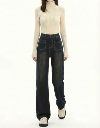 Image of ODDMONEKY Baggy Jeans for Women || Korean Jeans for Women || Wide Leg Korean High Waist Baggy Denim Pants (Wjeans-7)