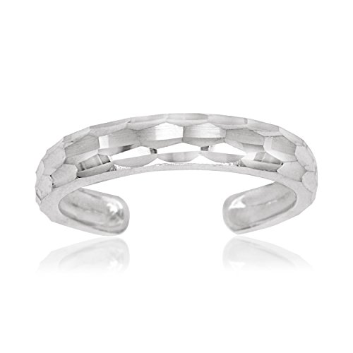 Jewelryweb Solid 10K Gold Adjustable Sparkle-cut Band Toe Ring for women gold (4mm x 15mm) (white-gold) Jewelryweb Solid 10K Gold Adjustable Sparkle-cut Band Toe Ring for women gold (4mm x 15mm) (white-gold)