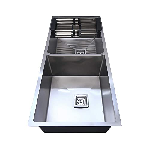 Image of HAPPY HOMES 304 Grade Double Bowl Handmade Kitchen Sink (45 inchx20 inchx10 inch)