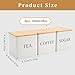 JIABEIUS 3 Pack 16oz Tea Sugar Coffee Container Set, Kitchen Canister Tins with Bamboo Lids, Stackable Storage Jar Suitable for Coffee Beans, Tea, Sugar, Flavourings, Cereals, Snacks