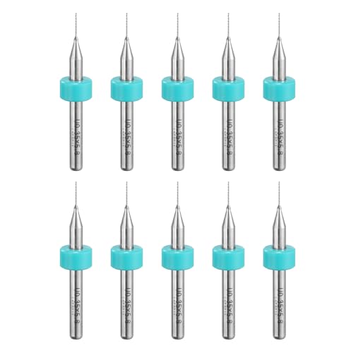 QUARKZMAN Micro Bohrer 0,35 mm Wolframkarbid Drehwerkzeug Schmuck CNC Gravur Print Leiterplatte Mikro Bohrer 1/8 Zoll Schaft 10 Stück