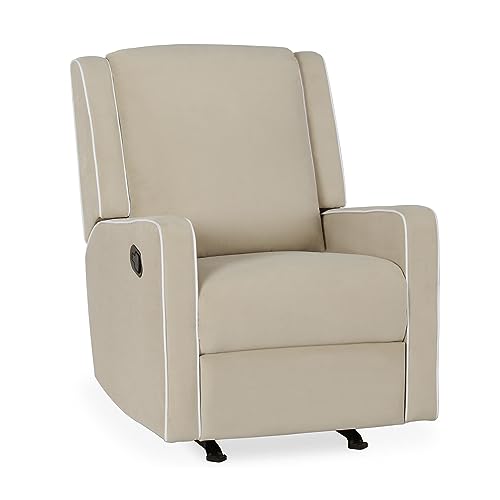 Baby Relax Paisley Rocker Recliner Chair, Pocket Coil Seating, Beige Linen #TOP25
