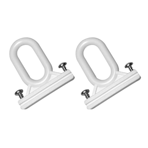 TENDAGGIMANIA Ganci per Tende da Sole Esterno 1 COPPIA - Completi di viti di fissaggio - Colore BIANCO - Accessori occhielli per tende da sole Tempotest in PVC Resistente