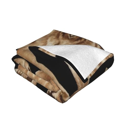 Couverture flanelle épaisse Golden Retriever plaid microfibre chaud et pelucheux
