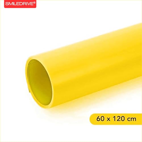 Image of SMILEDRIVE Photography Background Sheets, 60 x 120 cm, Black & Yellow | Waterproof, Wrinklefree, PVC Material