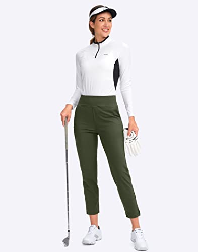 Image of YYV Women's Golf Pants High Waist Stretch Ankle Pants with Pockets