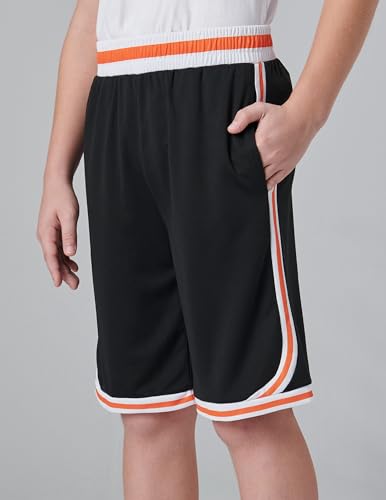 Liberty Imports Pacote com 5 shorts de basquete de malha atlética para meninos grandes com bolsos ro